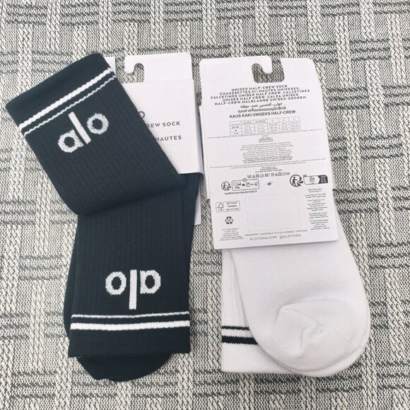 ALO Yoga Throwback Socks - 2 Pairs Unisex, Super Soft & Comfy - Picture 2 of 6